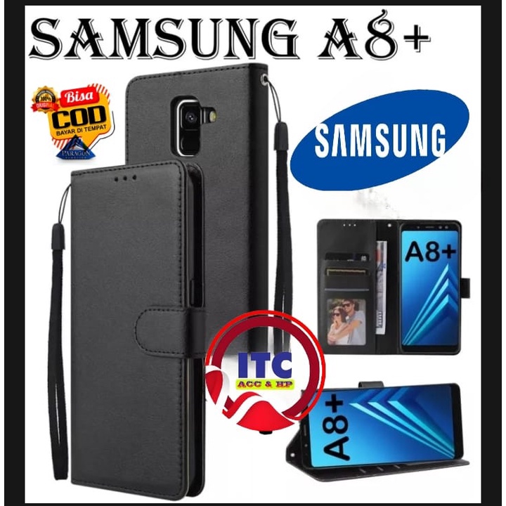 CASE PREMIUM FLIP KULIT DOMPET TYPE HP SAMSUNG A8+ PLUS A6+ PLUS  A8 A6  DOMPET- FLIP COVER LEATHER-