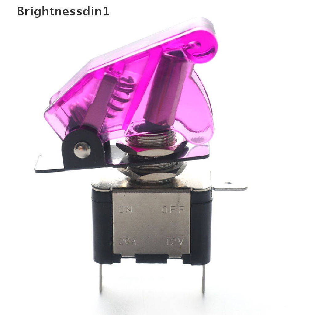 [Brightnessdin1] Mobil Truk Menyala Led Toggle Switch Safety Pesawat Flip Up Cover Guard 12V Butik