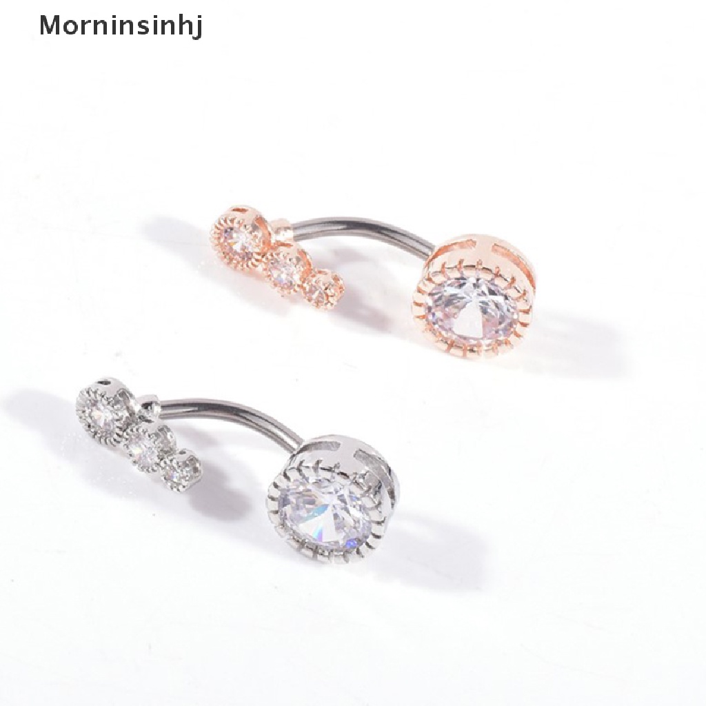 Mornin 1pc Cincin Kancing Perut Kristal Bar Barbel Drop Menjuntai Navel Rings id