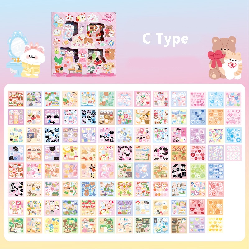 100 Pcs/Set Lucu Kartun Dongeng Mimpi Kartu Stiker Set Untuk Scrapbooking DIY Seni Kerajinan Dekorasi Tangan Akun Tahan Air Stiker Alat Tulis