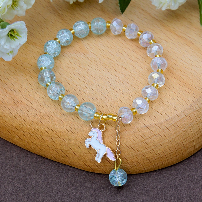 Giok Hijau Manik-Manik Unicorn Gelang Wanita Bulat Chalcedony Buddha Bead Yoga Bangles Penyembuhan Energi Perhiasan Hadiah