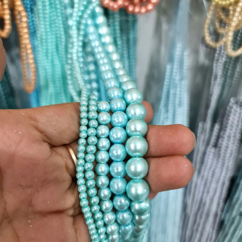 MUTIARA SINTETIS BERAT / MUTIARA JAHIT UKURAN 3 MM PER PACK / BUNGKUS ISI 20 renteng PER 1 WARNA KUALITAS BAGUS KILAU