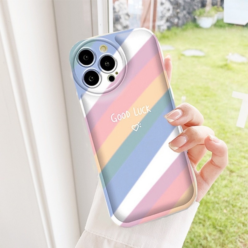 Soft Case OPPO A17 A57 A16 A16K A5S A12 A3S A12E A92 A52 F1S A53 A33 A31 A9 A5 A15 A15S A54 F9 C1 Cute Rainbows Care Bears TPU Bantal Angin Phone Cover