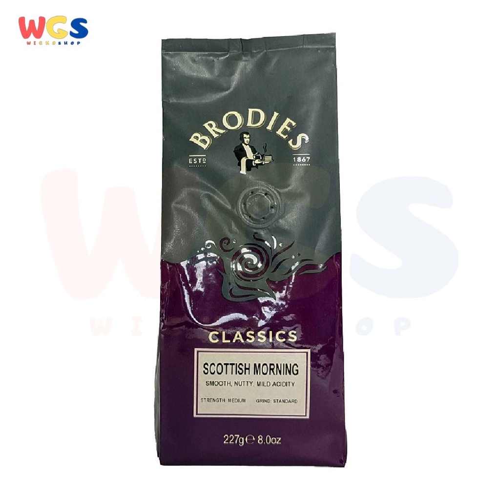 

Brodies 1867 Scottish Morning Hand Roasted Ground Arabica Coffee 227g - Bubuk Kopi