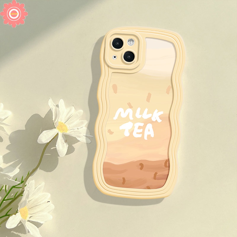 Casing Soft Case Vivo Y36 Y11 Y20 Y12s Y35 Y02s Y02 Y12i Y50 Y22 Y15s Y33s Y15 Y17 Y22s Y21 Y16 Y15A V20 V25E Y30 Y91C Y91 V21 Y21s Y12 Y93 Motif Teh Susu Kartun Penutup Tepi Bergelombang