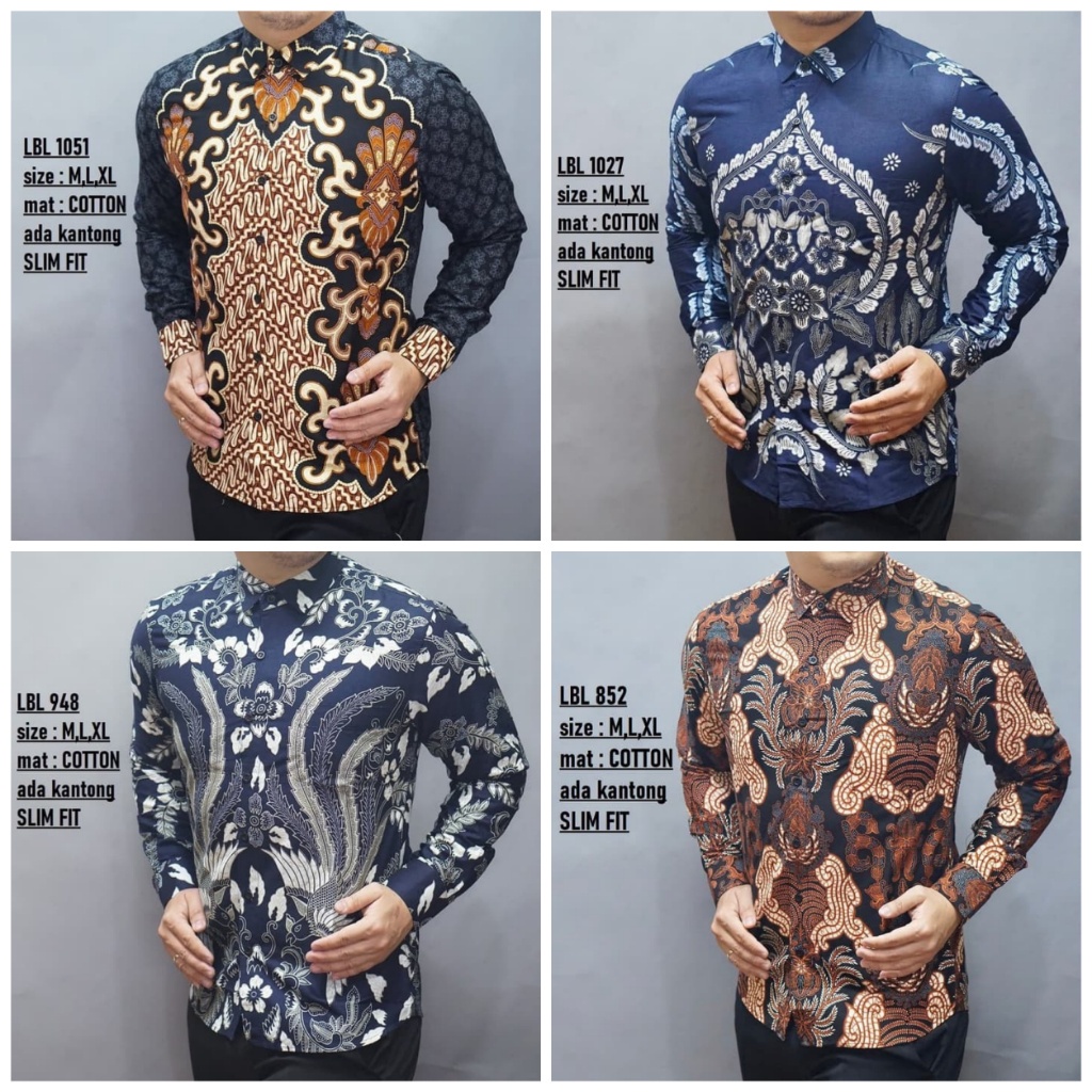 BAJU KEMEJA BATIK PRIA SLIMFIT LENGAN PANJANG MEWAH SLIM FIT PENDEK BAHAN KATUN JAKARTA