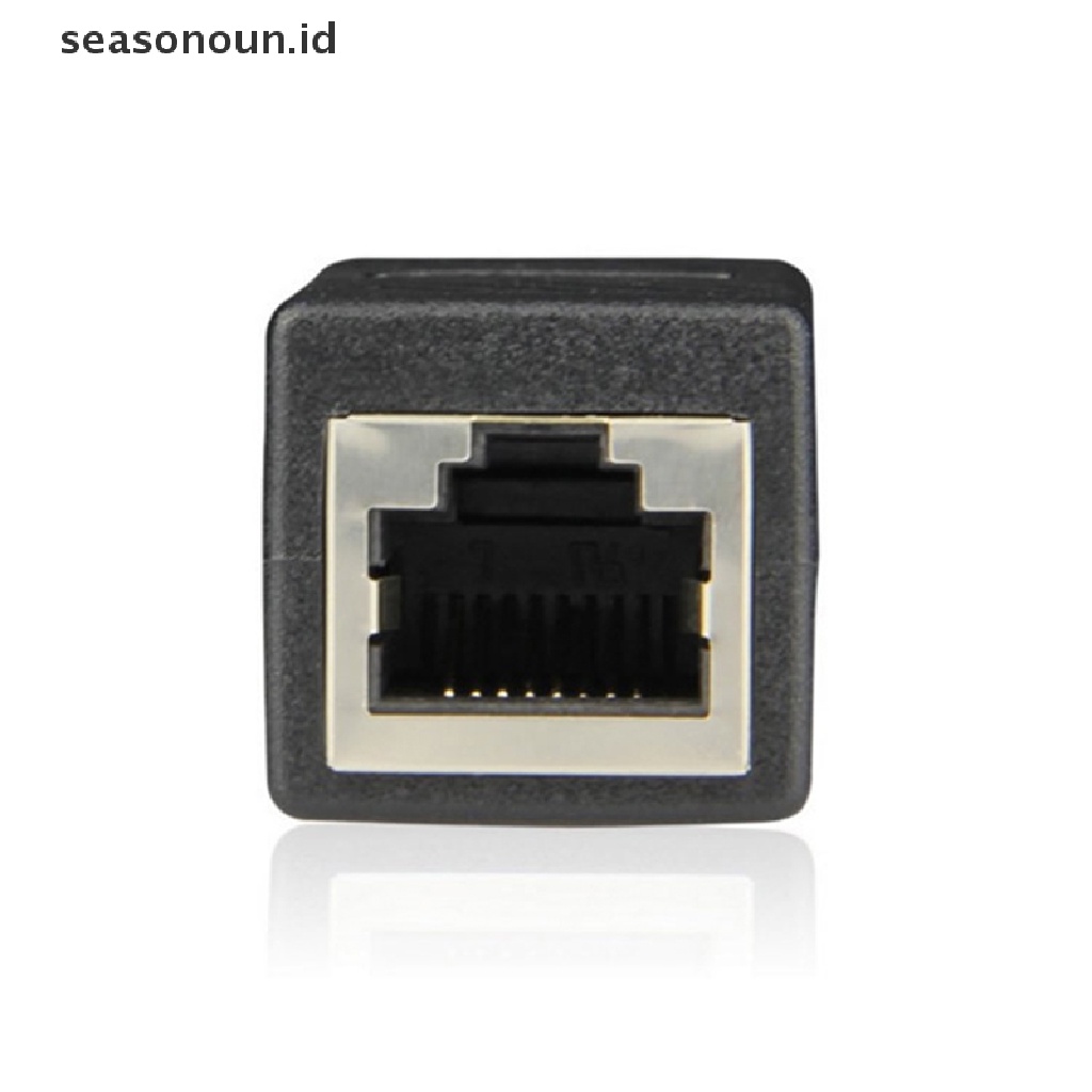 Seasonoun RJ45 Kabel Jaringan Eterna Female Splitter Adapter Connector Splitter Extender Plug Network Cable Extension Connector Double Head Connector.