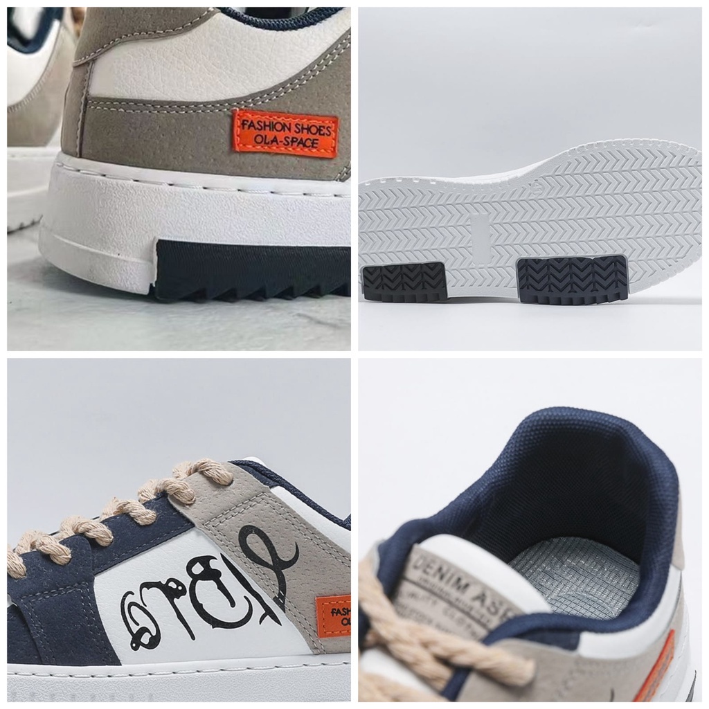 SHOEGALLERY LV0231 Sepatu Import Sneakers Pria Casual Motif Ola Space