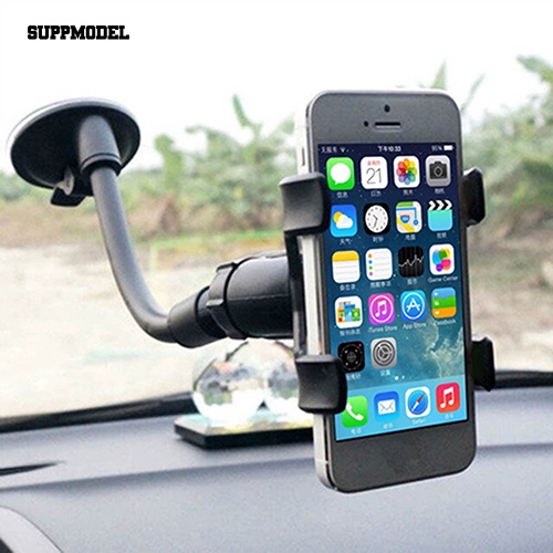 Suppmodel Universal Rotating Flexible Pipe Cell Phone Holder Mount Penghisap Kaca Depan Mobil Untuk GPS