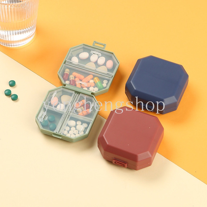 6kisi Kotak Pil Mini Travel Portable Kotak Penyimpanan Obat Tablet Obat Dispenser Case Wadah Vitamin Kapsul Sub-packaging Box Mingguan Pillbox Perawatan Kesehatan