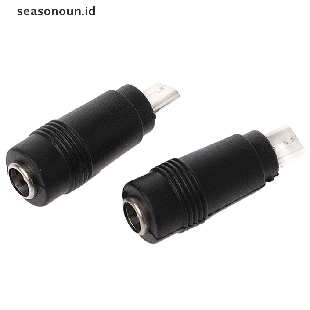 Seasonoun 2Pcs DC 5.5 * 2.1mm female jack plug Ke micro USB 5pin male power converter.