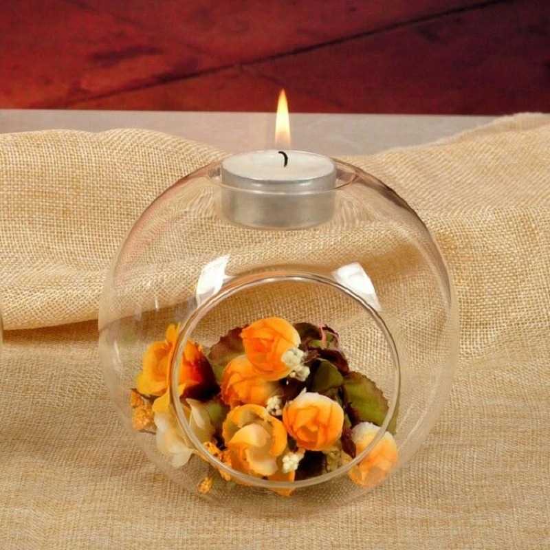 (BISA COD) FTIHSHP Faroot Gelas Lilin Glass Candle Holder Romantic Dinner 10 cm - F001