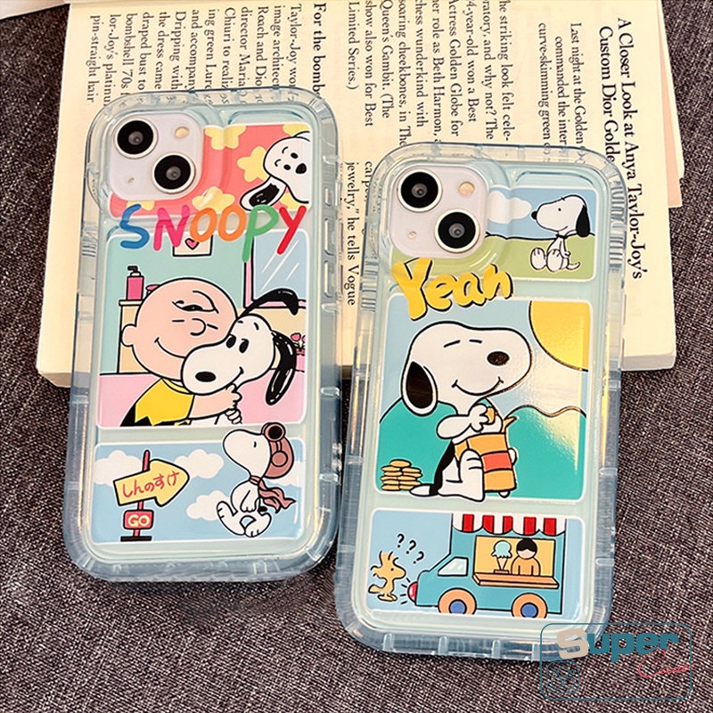 Untuk Oppo A17 A15 A3s A54 A76 A12 A57 A16 A17K A5 A9 A95 Reno 4F 5 A7 A16K A53 A55 A36 A74 A16s A1K A77s A77 A33 A92 A31 A52 A16E A35 A15s Charlie Brown Snoppy Airbag Lembut Sarung