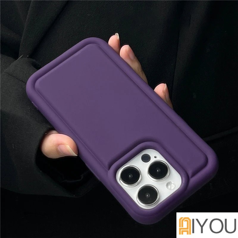 IPHONE Soft Case Silikon anti-drop Ungu Sederhana Baru Kompatibel Dengan Iphone11 12 13 14 Pro Max14 Plus X XR Xs Max 7 8 Case Shockproof Cover