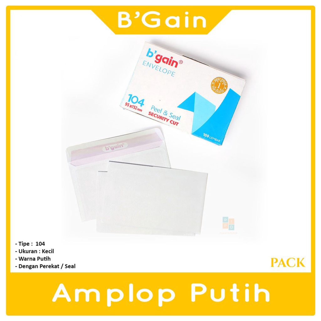 

BGAIN Amplop Putih Ukuran 104 - PACK