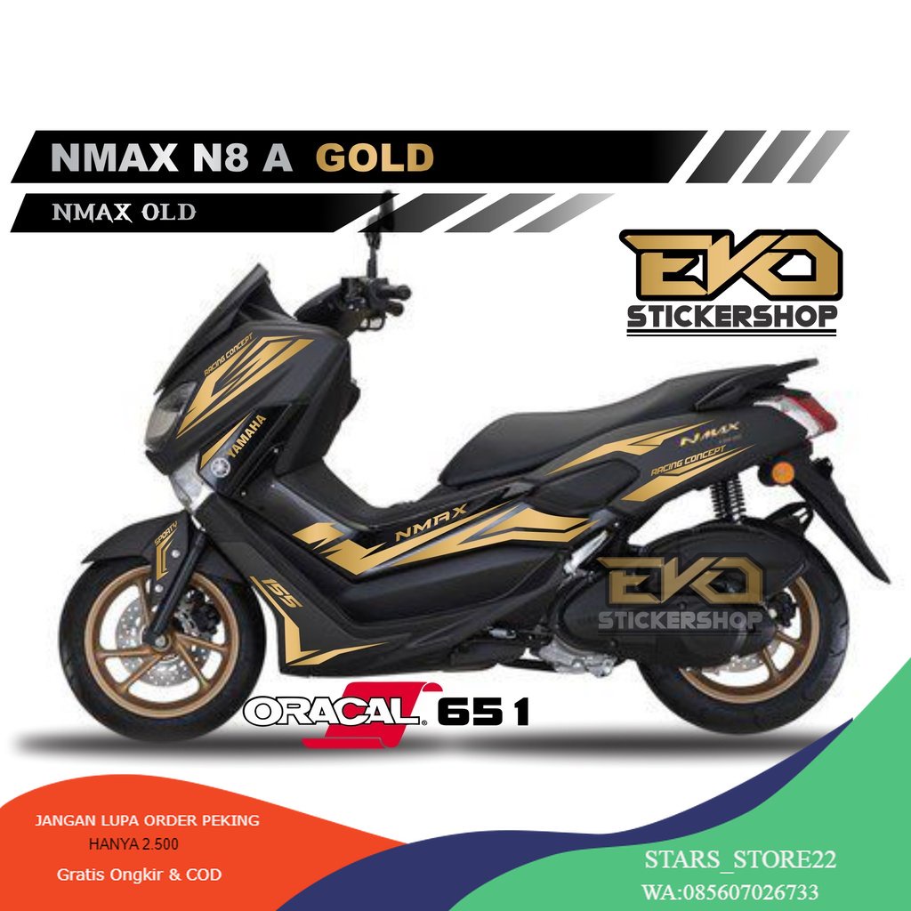 (PREMIUM) Sticker Nmax Hitam cutting stiker nmax 2016 2017 2018 2019 NEW DESAIN 2023