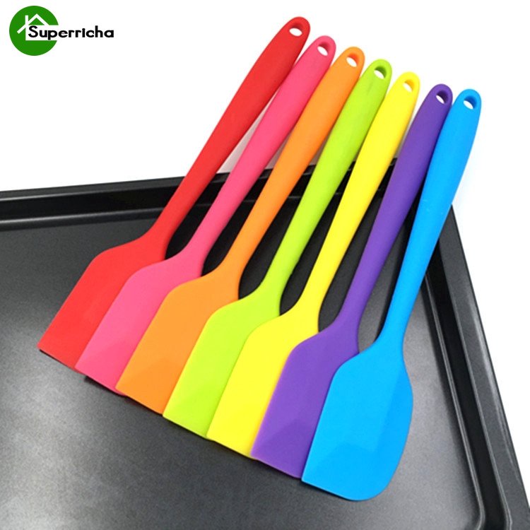 Spatula Silikon Terintegrasi/Scraper Kue Kering Kue Tahan Panas/Scraper Krim Food Grade/Aksesoris baking Serba Termasuk bakery tools/Scraper Sendok Silikon