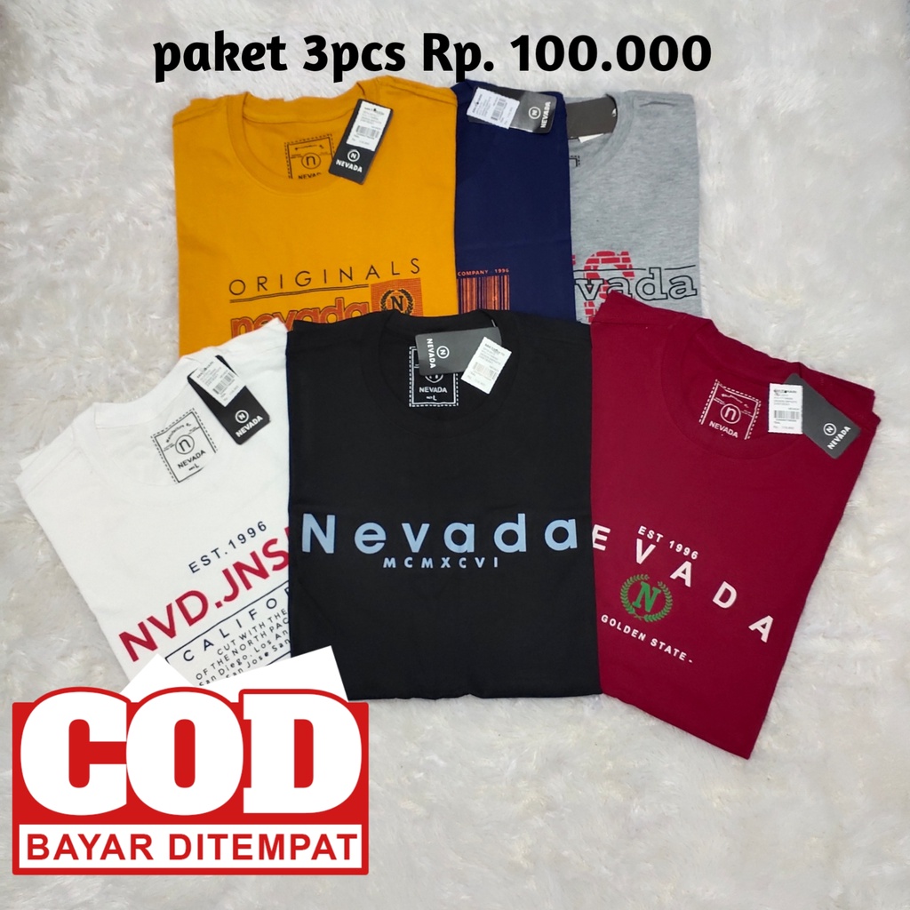 Kaos nevada cowok Kaos nevada 100 3pcs Kaos nevada/ Nevada official / Kaos pria 2023 bandung Kaos pr