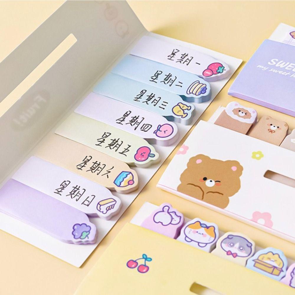 Lanfy Sticky Notes Label Sekolah 120lembar DIY Dekorasi Perlengkapan Kantor Alat Tulis Siswa Label Bookmark