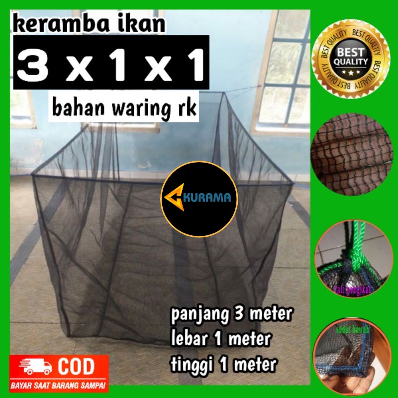 Jaring Ikan Lele Gurame 3x1x1Waring Keramba Ikan