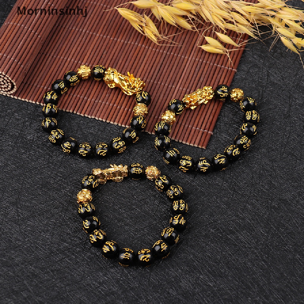 Gelang Dewa Kekayaan Obsidian Hitam Mornin Feng Shui Menarik Kekayaan Good Luck id