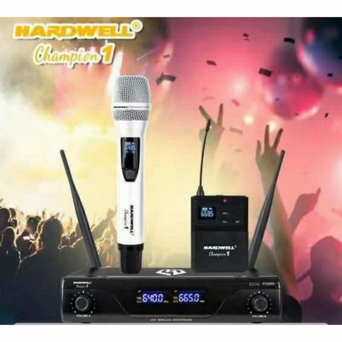 GROSIR MIC WIRELESS HARDWELL CHAMPION 1 PEGANG HEADSET JEPIT HANDLE 5