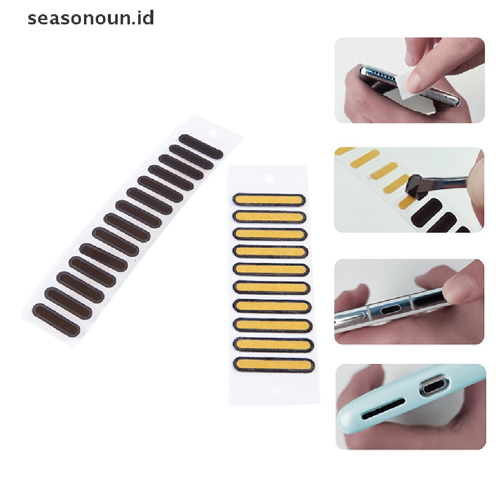 Seasonoun 24pcs Universal Speaker Ponsel Tahan Debu Stiker Lubang Suara Jaring Tahan Debu.