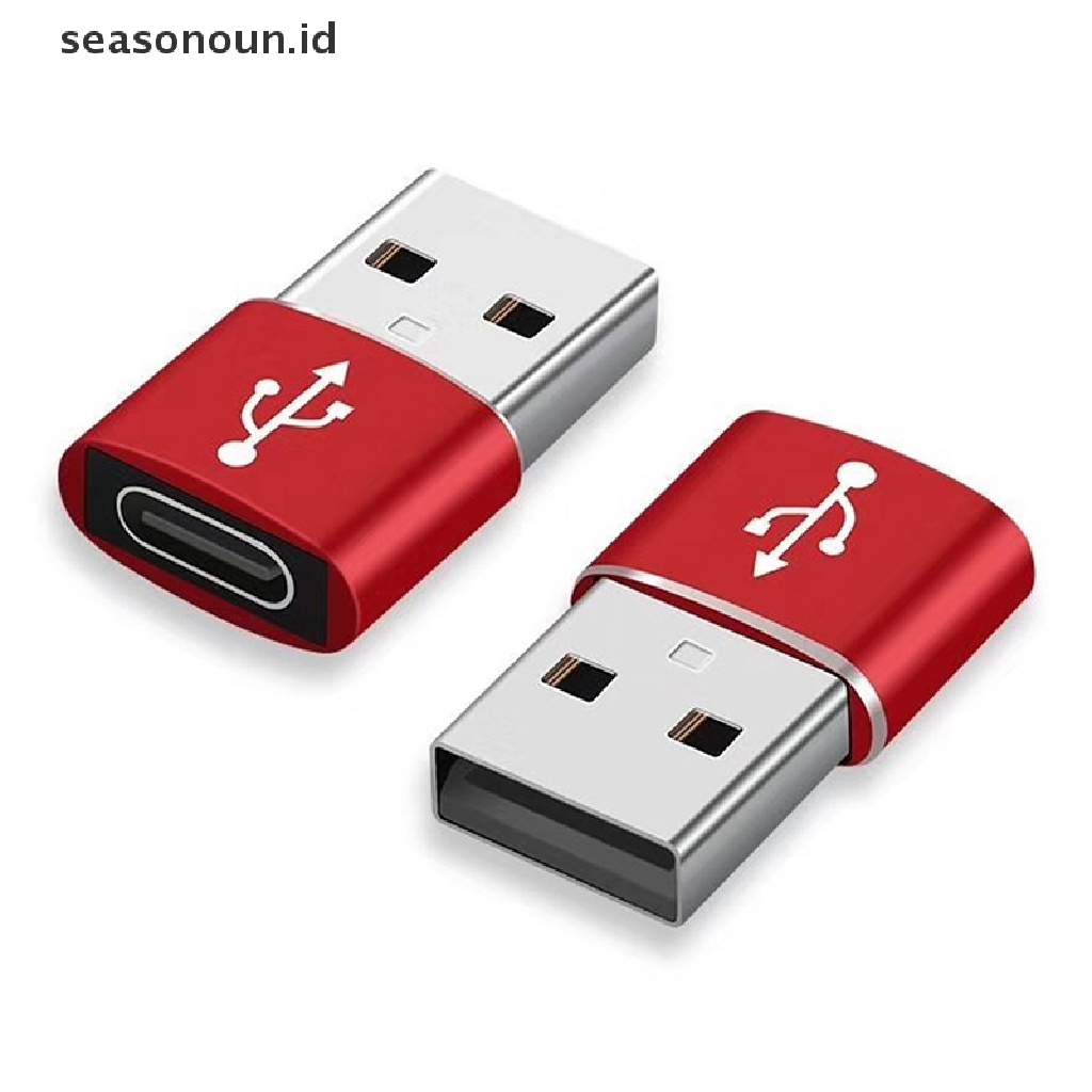 Seasonoun USB OTG Male To Type C Female Adapter Converter Tipe-C Cable Adapter Converter Data Charger Untuk Charger Kabel Cas Telepon.