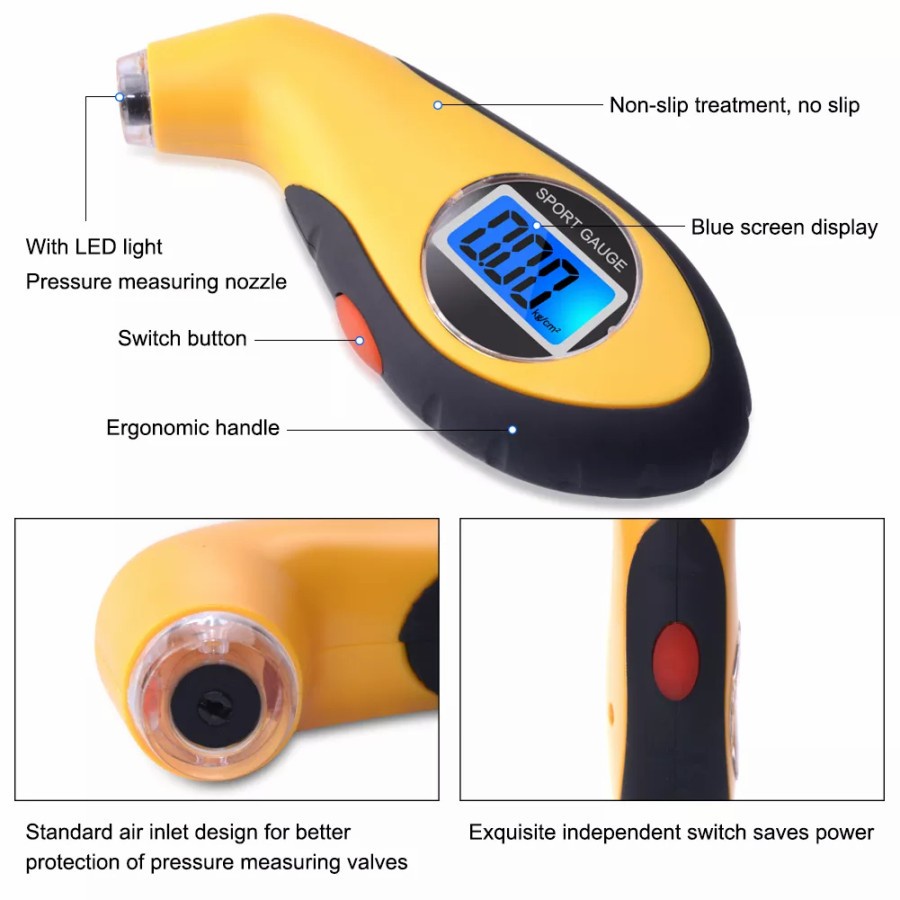 Alat Ukur Tekanan Ban Mobil Digital Manometer Tire Gauge LCD Barometer murah