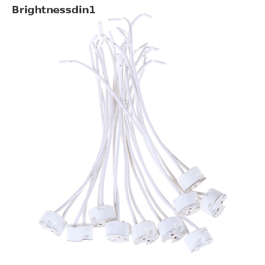 [Brightnessdin1] 1per5/10pcs MR16 GU5.3 base socket wire connector Lampu led Tempat Keramik  Butik