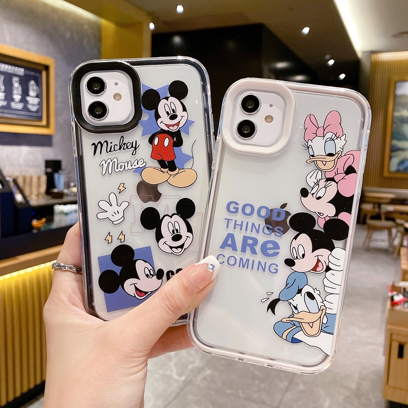 IPHONE Case Pelindung 3-in-1 Untuk Iphone14 13 12 11 Pro MAX X XR XS Max7 8 Plus Kartun Lucu Mickey