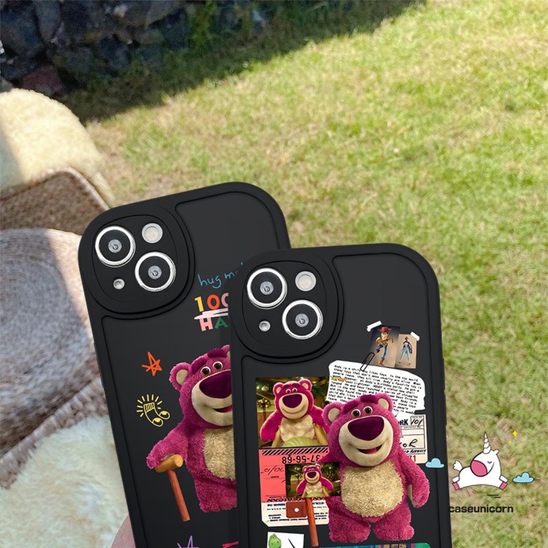 Untuk Realme C53 5 9i 85i 7i 6i 6s 6 8i 8Pro Realme C21Y C35 C31 C15 C12 C11 C25Y C30 C25s C17 C21 GT C2 C20A C3 C20 C17 Cute Catrtoon Manyo Lovely Strawberry Bear Soft Case Belakang