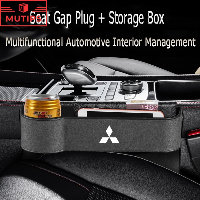 Mitsubishi Car Seat Gap Filler Storage Organizer Box Multifungsi Kompartemen Handphone Cup Holder Bag Untuk Kuda Lancer Pajero Xpander Mirage Outlander Attrage