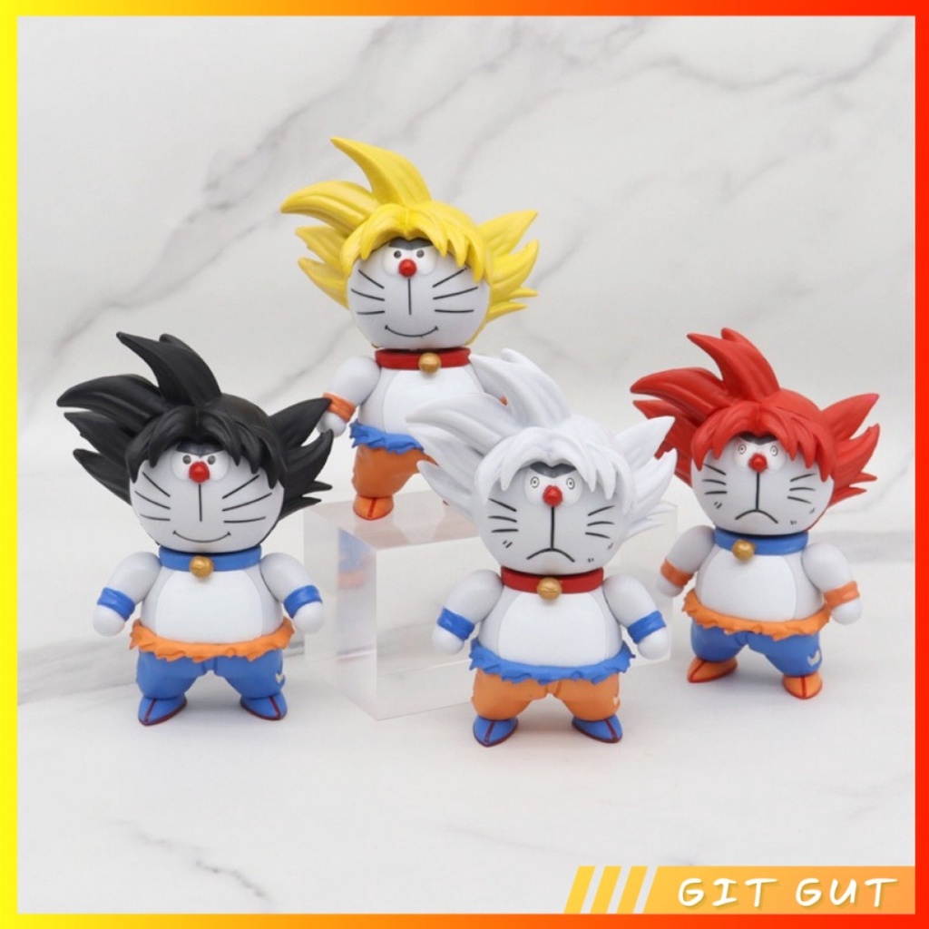 Action Figure Set 4 pcs Doraemon Super Saiyan Dragon Ball Cosplay