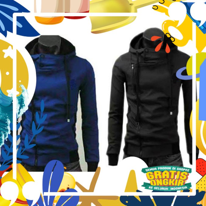 JAKET PRIA Trend Line HARAGIRI Laki Laki Cowok Abu Hitam Merah Kombinasi Modis Trendy COUGLE/ merah 