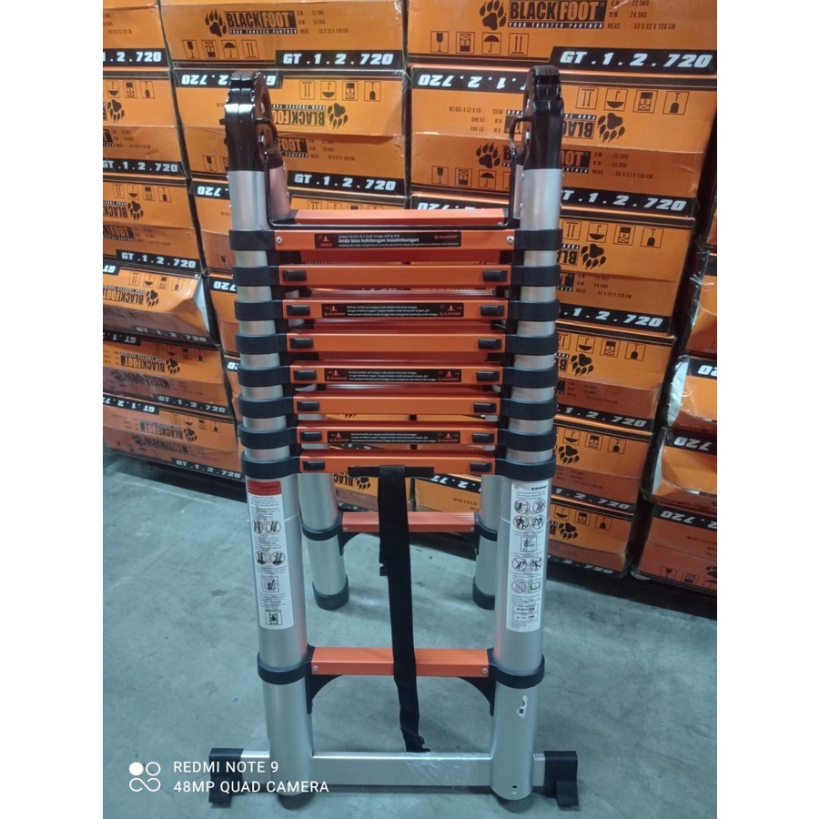 Tangga Lipat Aluminium Teleskopik 6.4M DOUBLE (3.2+3.2) Telescopic Ladder