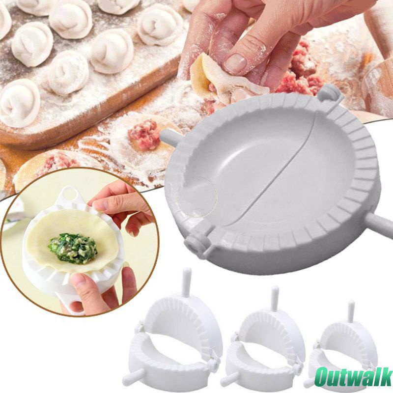 ღ 3 Pcs/set Plastik Pangsit Jamur Tekanan Manual Kulit Pangsit Alat Memasak Kue Makanan Cina Jiaozi Pembuat Pangsit Mesin Dapur aksesoris