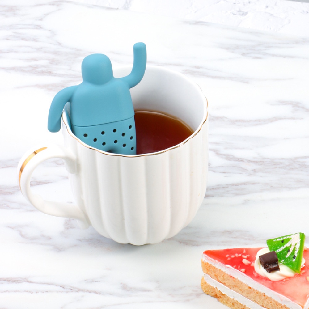 ღ Silikon Saringan Teh Kreatif Teh Daun Filter Stainless Steel Leaf Perlengkapan Minum Teh Teh Teh Diffuser Infusor Brewing Teko Teh aksesoris