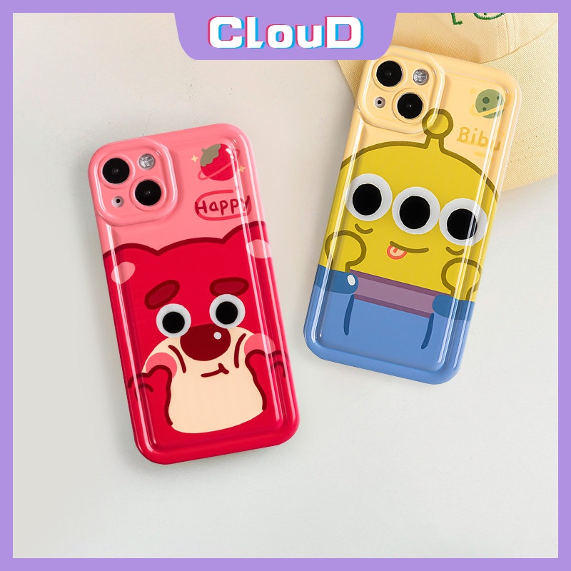 Kartun Toy Story Airbag Shockproof Case Untuk Redmi 9A 10 10A 9T A1 9C NFC Redmi Note10 11 11s 9 10s Note10s Note10 Note9 Note11 Cute Strawberry Bear Manyo Lembut Tpu Penutup Belakang