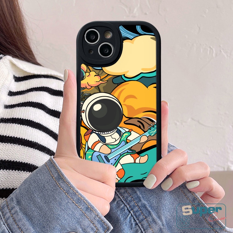 Kartun NASA Planet Luar Angkasa Soft TPU Case Realme C53 5 9i 8i 8 10 Pro+5i 6i 7i 6s 6 C55 C12 C25s C11 C15 C21Y C25Y C31 C35 C21 C30 GT C17 C20A C3 C20 C17 Astronot Lucu Cover Belakang