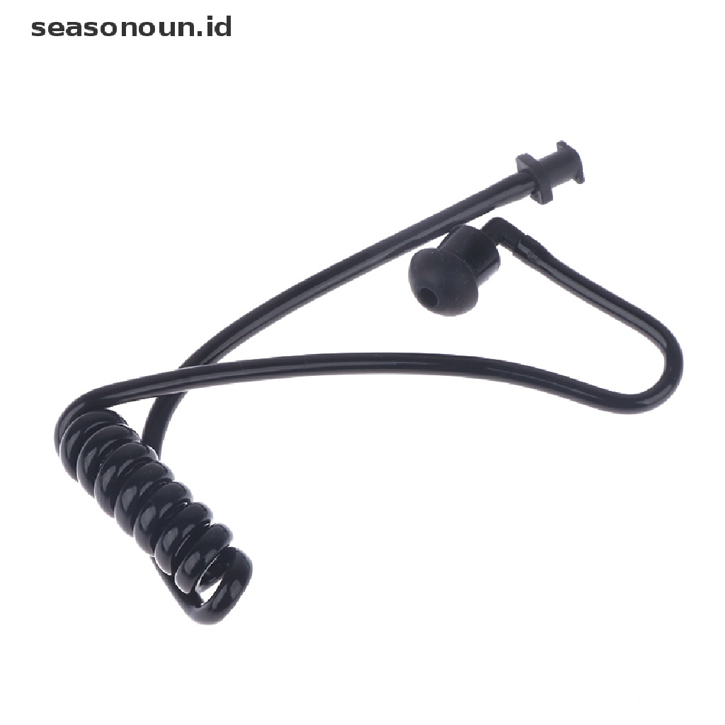 Seasonoun Black Spring Air Tube Pengganti Walkie Talkie Earphone Coil Tabung Udara Akustik.