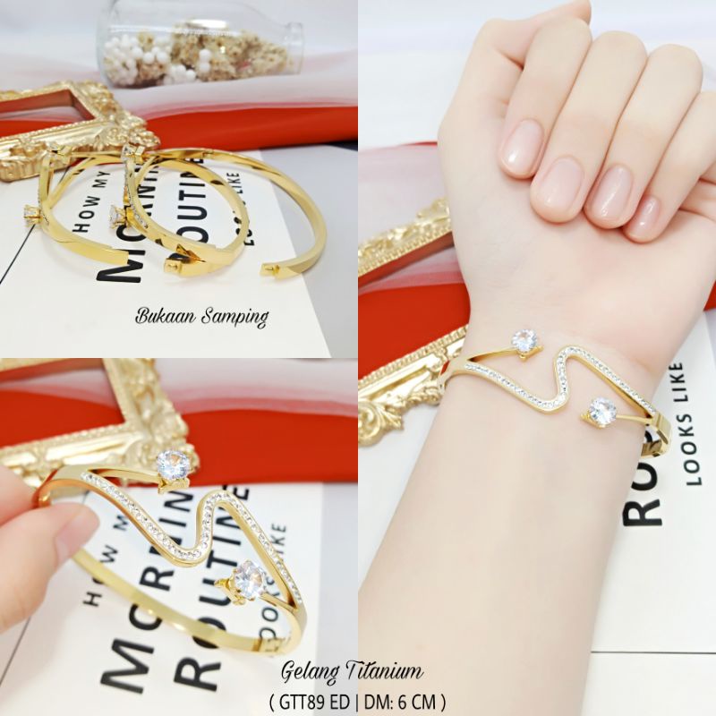 Gelang Titanium Wanita/Titanium Gelang Dewasa GTT38-89 ED