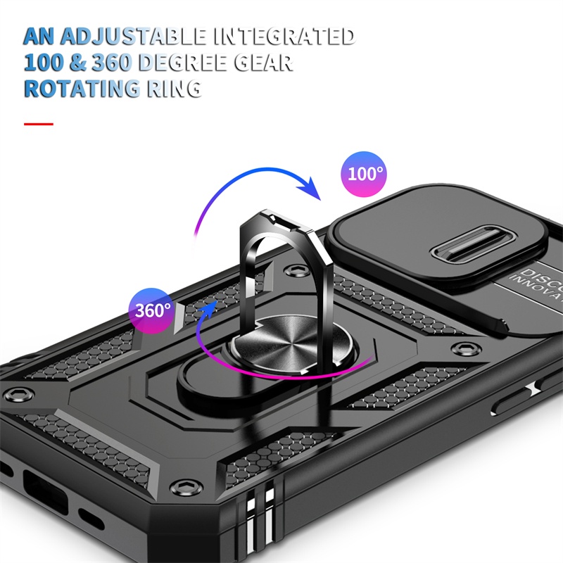 IPHONE 360° Bracket Putar Full Cover Untuk Iphone13 12 11 14 Pro X XS Max6 7 8 14 Plus XR Kualitas Tinggi Jendela Geser Perlindungan Lensa Hard Case