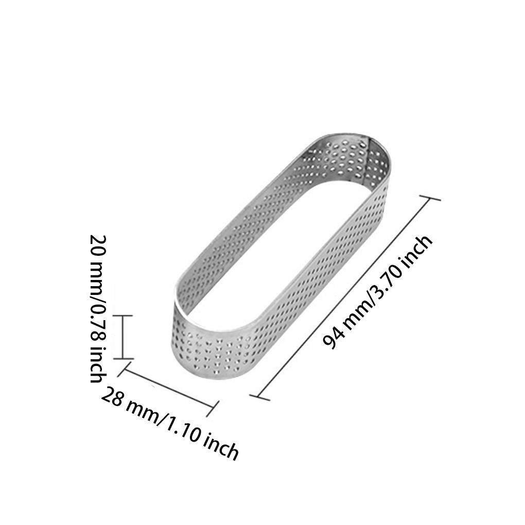 Cetakan Tartlet Oval Stainless Steel Dessert Kue Tart Ring Rumah Hotel Makan Bar Cafe DIY Mold Reusable Homemade