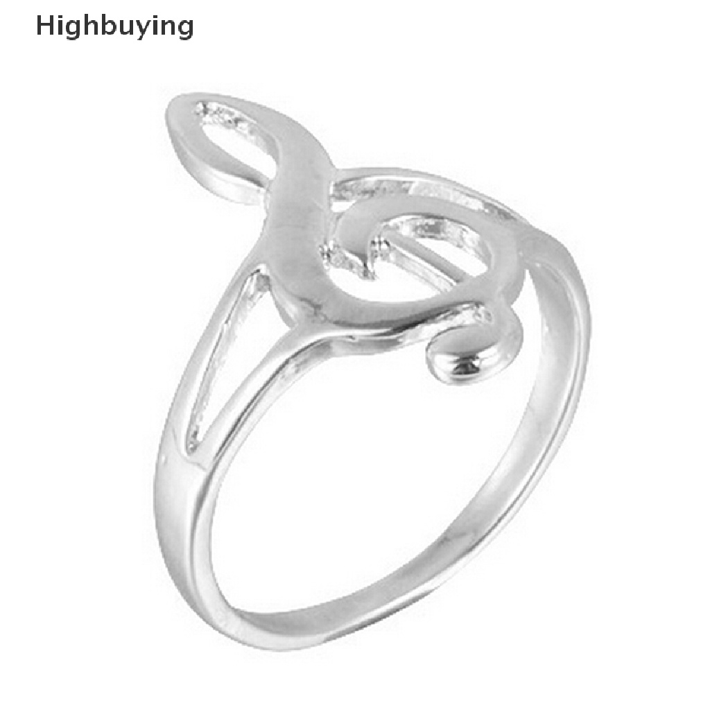 Hbid Fashion Warna Perak Musik Music Note Cincin Treble Clef Cincin Perhiasan Hadiah Glory