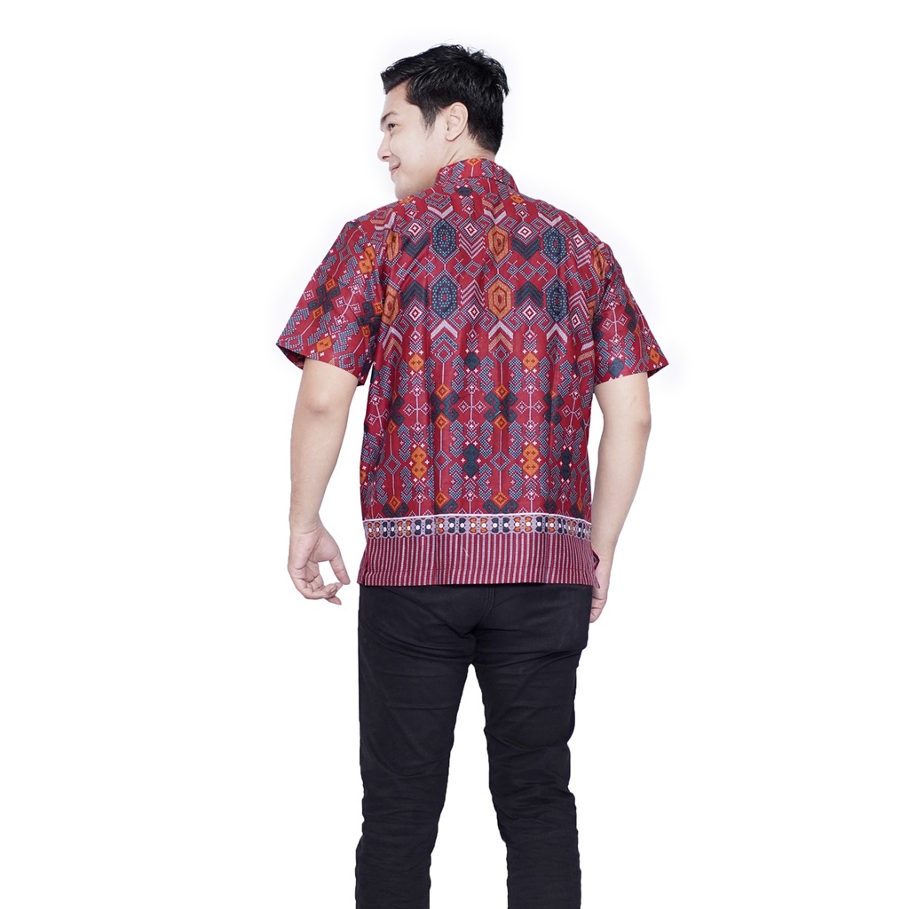 Batik Wanita Pria Couple Seragam Motif elegant Modern Batik Dua Putri - Datok Merah