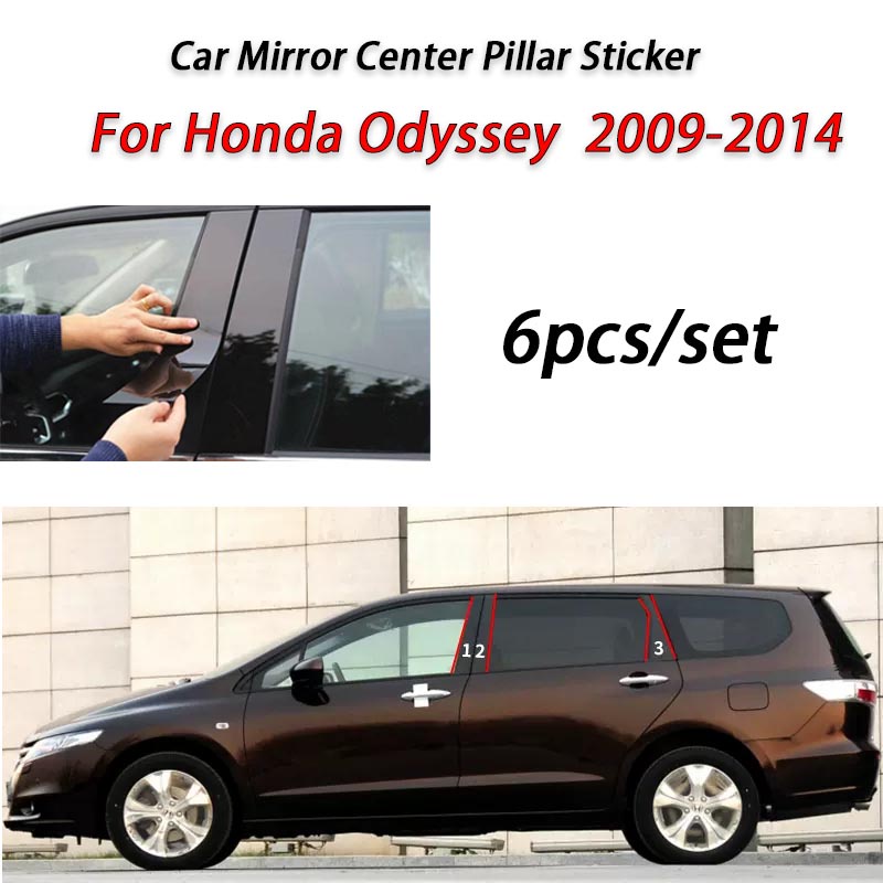 Honda Odyssey Hitam Glossy Jendela Pintu Mobil Kolom Tengah B C Tiang Pilar Stiker Lis Kaca Film Dekorasi Untuk Odyssey G3 G4 G5 RL3 RL4 RL5 RL6 Aksesoris