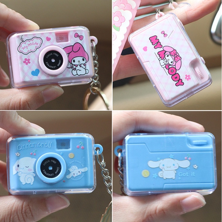 Sanrio Luminous Small Camera Key Ring Pokemon Pikachu Kalung Kamera Liontin Luminous Gantungan Kunci Kamera