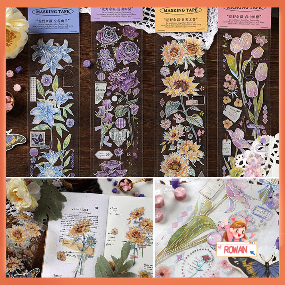 R-flower Stiker Hias Planner DIY Scrapbooking Bunga Sastra Aesthetic Bahan Sticker