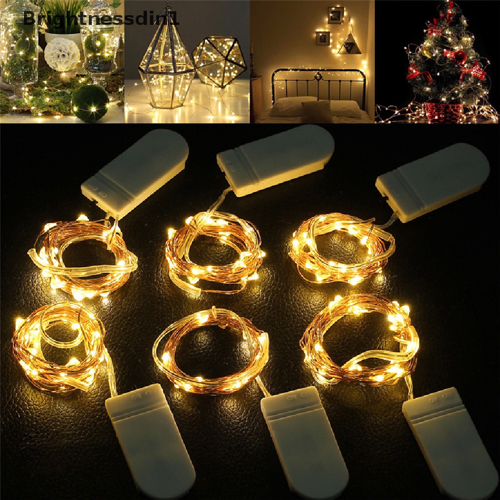 [Brightnessdin1] Lampu String LED 1m/2m/3m/5m Untuk Dekorasi Pernikahan Pesta Butik Natal